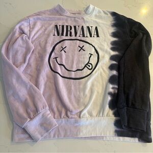 NIRVANA Monochrome Tie-Dye‎ Crewneck Sweater